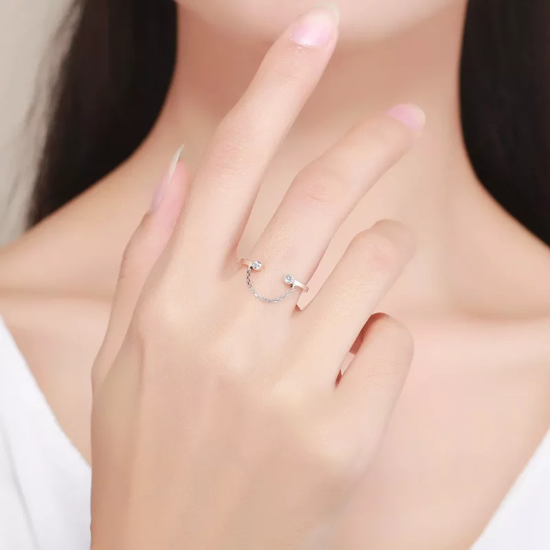 (afbeelding voor) Pandora Style Lach gezicht Open Ring - SCR216 - Bekijken 7
