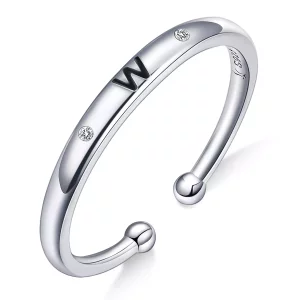 (afbeelding voor) Pandora Style Letter-W Open Ring - SCR544-W