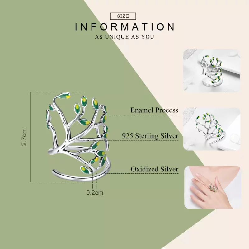 (afbeelding voor) Pandora Style Levensboom Ring - SCR454 - Bekijken 3