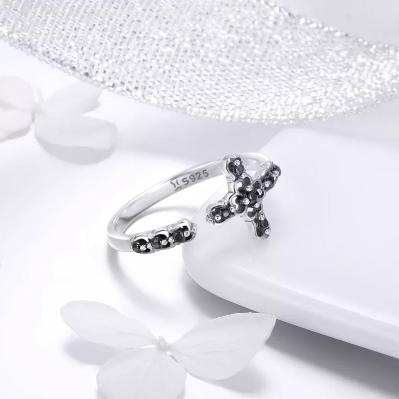(afbeelding voor) Pandora Style Licht van het kruis Open Ring - SCR447 - Bekijken 4