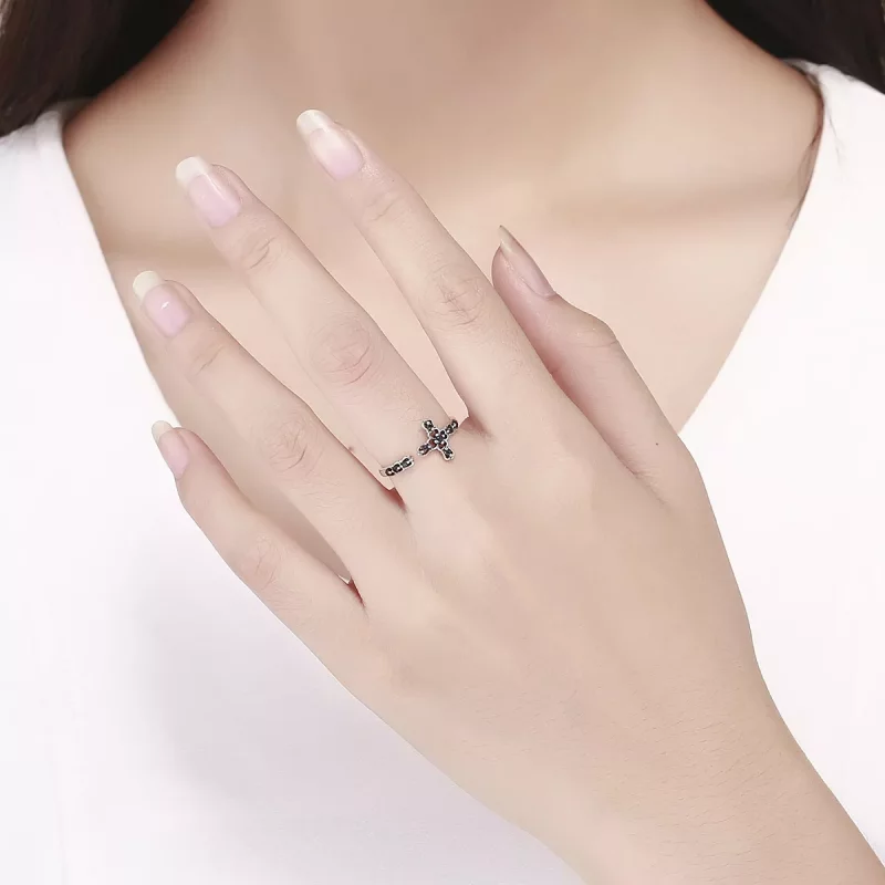 (afbeelding voor) Pandora Style Licht van het kruis Open Ring - SCR447 - Bekijken 5