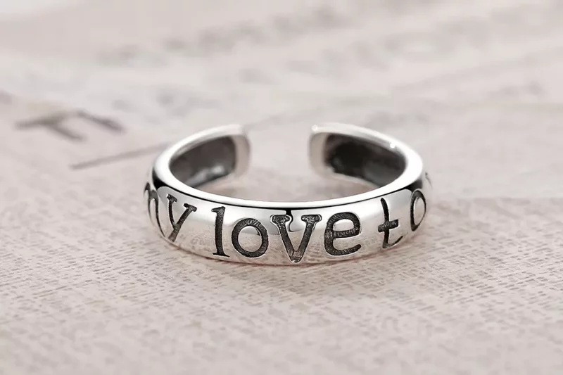 (afbeelding voor) Pandora Style Liefdeskoppels Open Ring - VSR014 - Bekijken 2