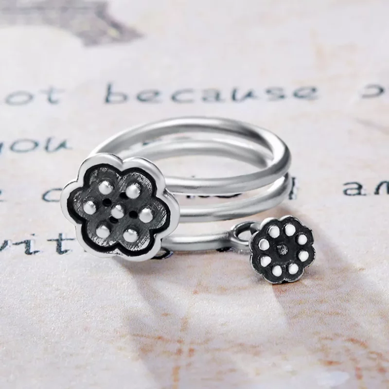 (afbeelding voor) Pandora Style Lotus Hanger Open Ring - VSR054 - Bekijken 4