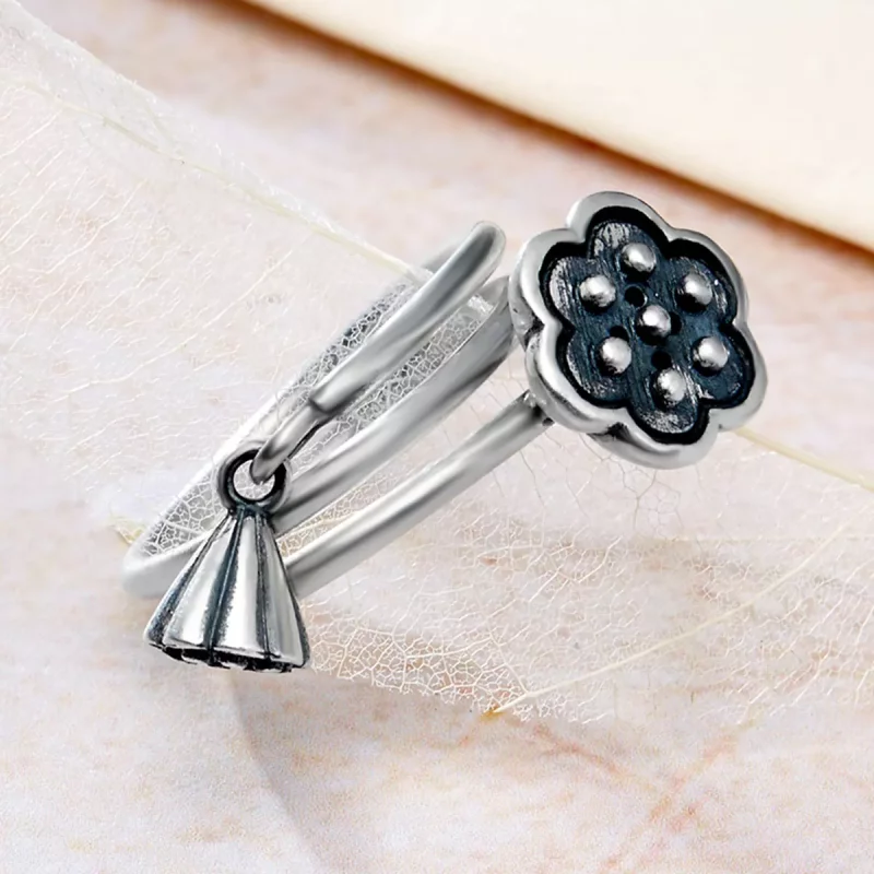(afbeelding voor) Pandora Style Lotus Hanger Open Ring - VSR054 - Bekijken 6