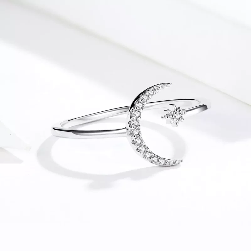 (afbeelding voor) Pandora Style Maan en ster Open Ring - SCR569 - Bekijken 2