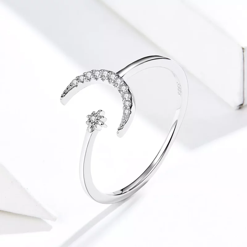 (afbeelding voor) Pandora Style Maan en ster Open Ring - SCR569 - Bekijken 3