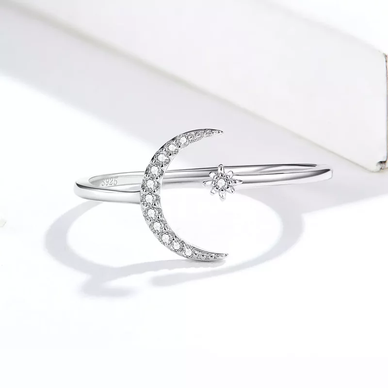 (afbeelding voor) Pandora Style Maan en ster Open Ring - SCR569 - Bekijken 4