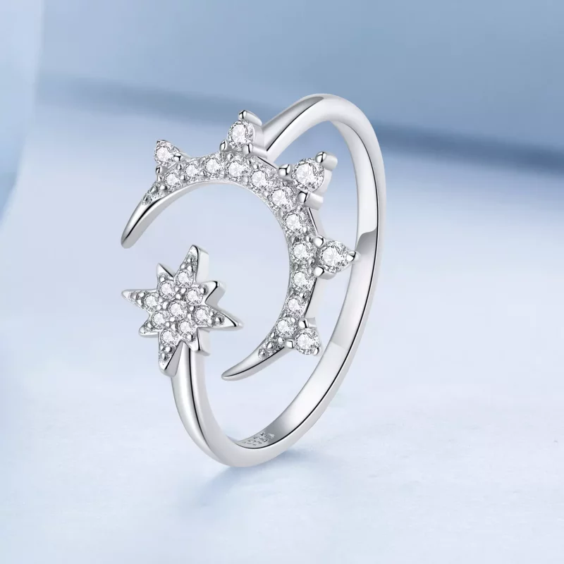 (afbeelding voor) Pandora Style Maan en sterren Open Ring - BSR300 - Bekijken 2