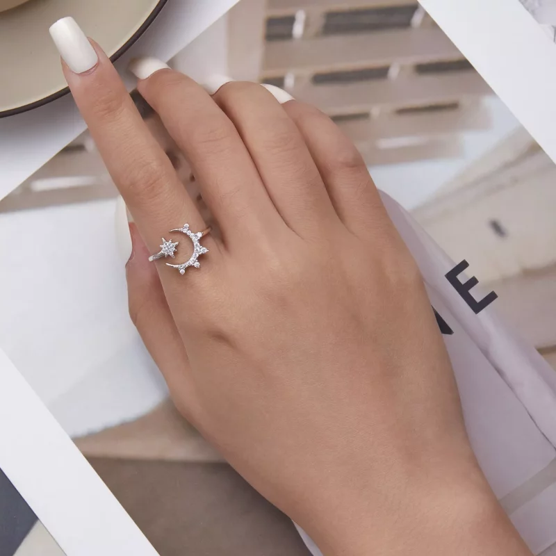 (afbeelding voor) Pandora Style Maan en sterren Open Ring - BSR300 - Bekijken 5