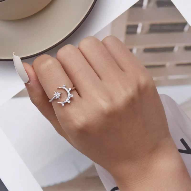 (afbeelding voor) Pandora Style Maan en sterren Open Ring - BSR300 - Bekijken 6