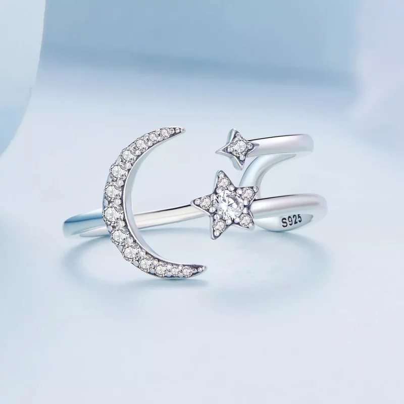 (afbeelding voor) Pandora Style Maan en sterren Open Ring - BSR305 - Bekijken 3