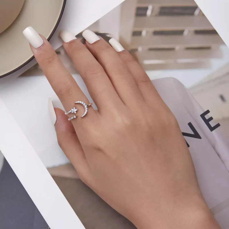 (afbeelding voor) Pandora Style Maan en sterren Open Ring - BSR305 - Bekijken 5