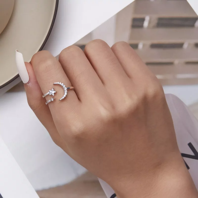 (afbeelding voor) Pandora Style Maan en sterren Open Ring - BSR305 - Bekijken 6