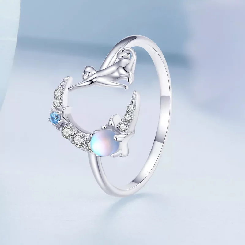 (afbeelding voor) Pandora Style Maan Kat Open Ring - BSR315 - Bekijken 2