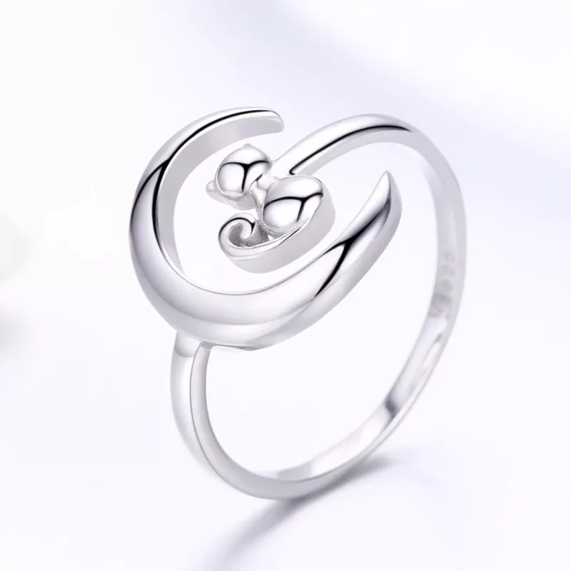 (afbeelding voor) Pandora Style Maan & Kat Open Ring - SCR451 - Bekijken 2