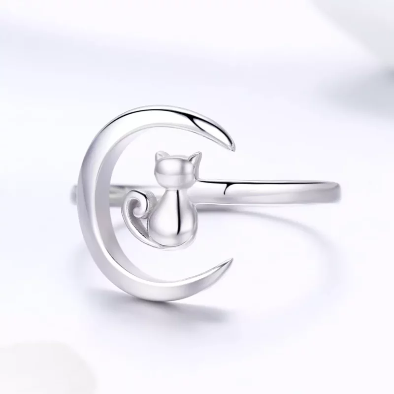 (afbeelding voor) Pandora Style Maan & Kat Open Ring - SCR451 - Bekijken 3
