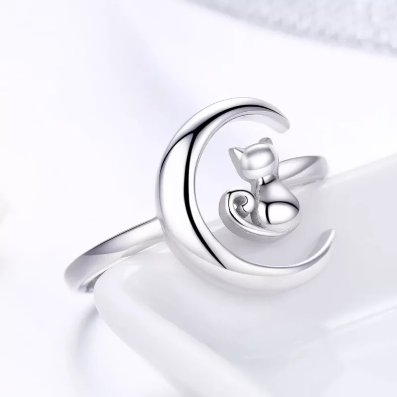 (afbeelding voor) Pandora Style Maan & Kat Open Ring - SCR451 - Bekijken 4