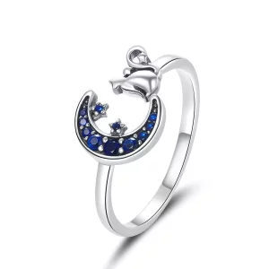 Pandora Style Maan & Kat Open Ring - SCR677 (afbeelding voor) Pandora Style Maan & Kat Open Ring - SCR677