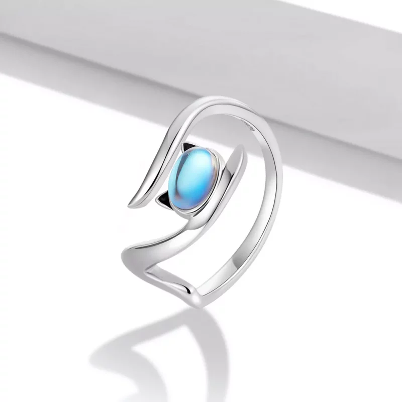 (afbeelding voor) Pandora Style Maansteen Kat Open Ring - SCR783 - Bekijken 2