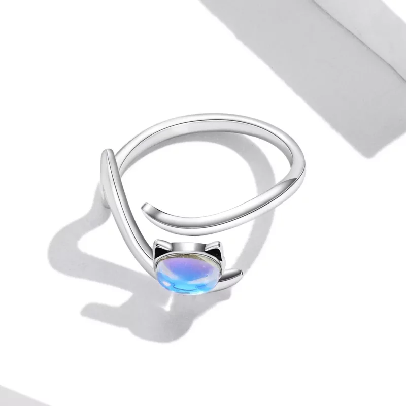 (afbeelding voor) Pandora Style Maansteen Kat Open Ring - SCR783 - Bekijken 4