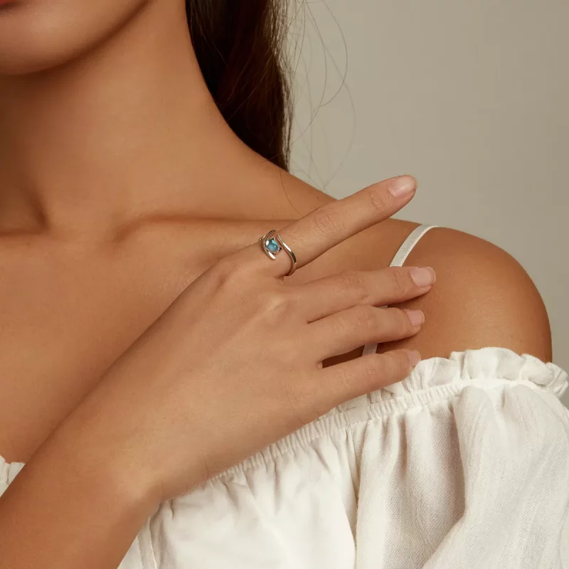 (afbeelding voor) Pandora Style Maansteen Kat Open Ring - SCR783 - Bekijken 6