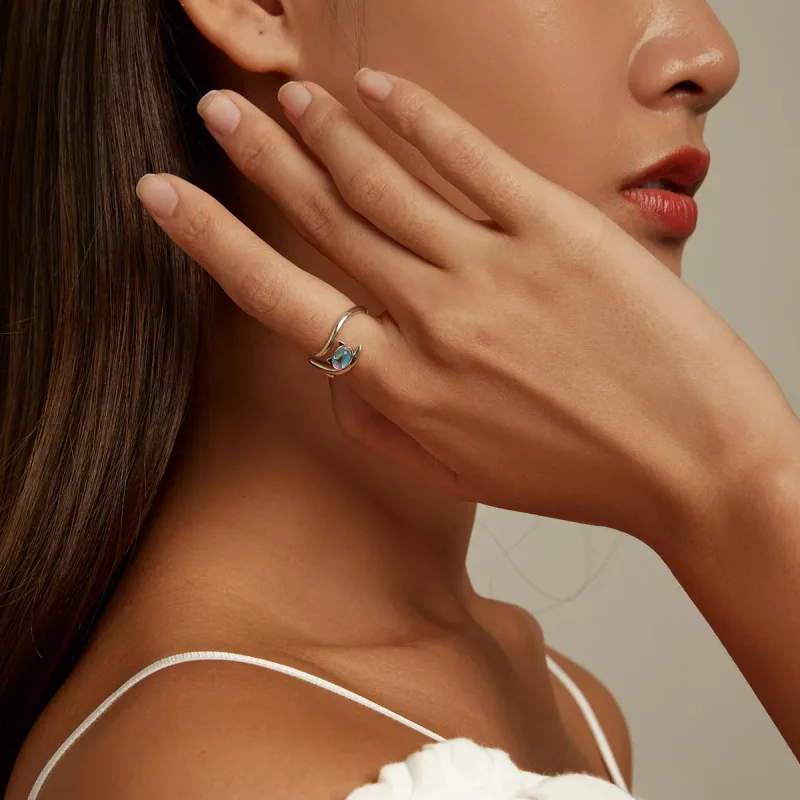 (afbeelding voor) Pandora Style Maansteen Kat Open Ring - SCR783 - Bekijken 7