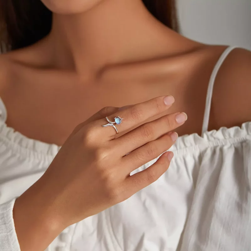 (afbeelding voor) Pandora Style Maansteen Vos Open Ring - SCR756 - Bekijken 8