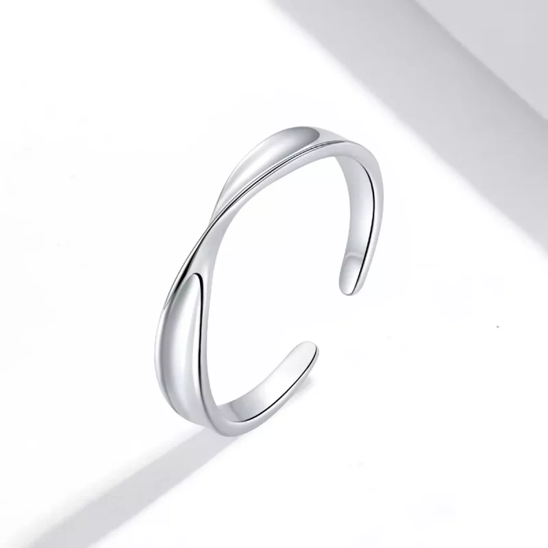 (afbeelding voor) Pandora Style Mobius Ring Paar Ring - Mannelijk Open Ring - SCR751 - Bekijken 2