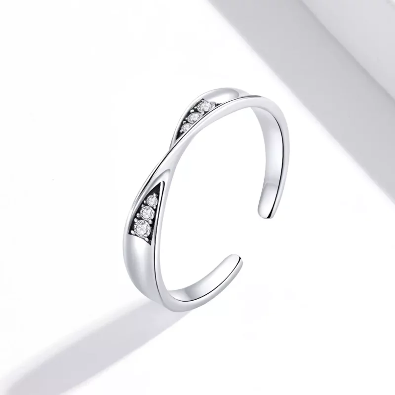 (afbeelding voor) Pandora Style Mobius Ring Paar Ring - Vrouwelijk Open Ring - SCR750 - Bekijken 2