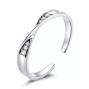 Pandora Style Mobius Ring Paar Ring - Vrouwelijk Open Ring - SCR750 (afbeelding voor) Pandora Style Mobius Ring Paar Ring - Vrouwelijk Open Ring - SCR750
