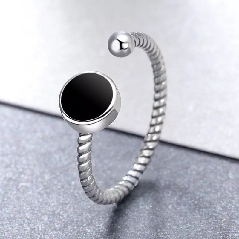 (afbeelding voor) Pandora Style Moderne geometrie Open Ring - VSR157 - Bekijken 3