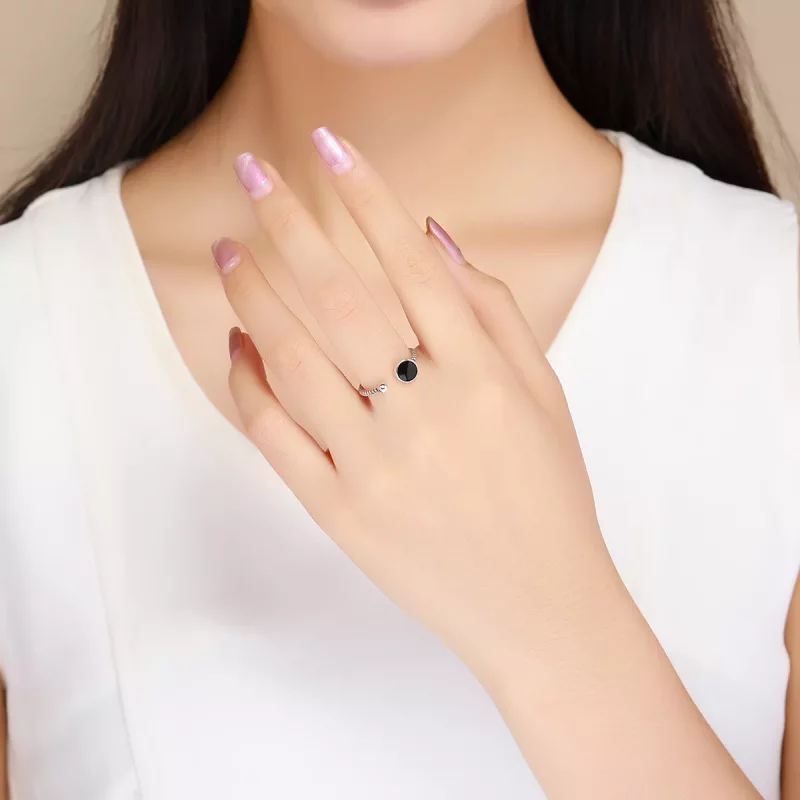 (afbeelding voor) Pandora Style Moderne geometrie Open Ring - VSR157 - Bekijken 5