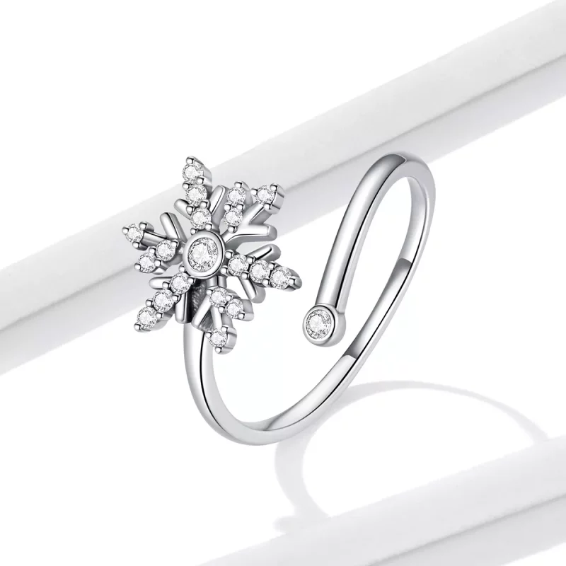 (afbeelding voor) Pandora Style Mooie sneeuwvlokken Open Ring - BSR214 - Bekijken 2