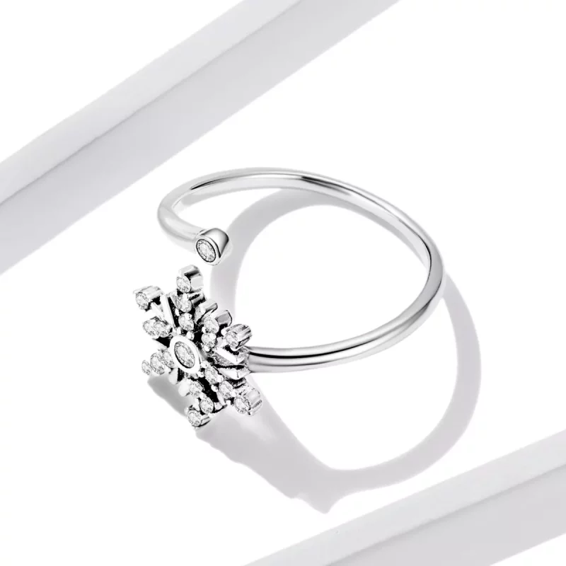 (afbeelding voor) Pandora Style Mooie sneeuwvlokken Open Ring - BSR214 - Bekijken 3