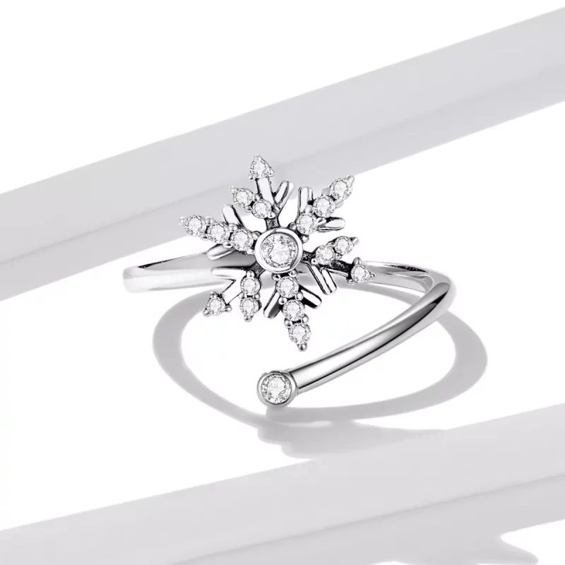 (afbeelding voor) Pandora Style Mooie sneeuwvlokken Open Ring - BSR214 - Bekijken 4