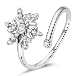 (afbeelding voor) Pandora Style Mooie sneeuwvlokken Open Ring - BSR214
