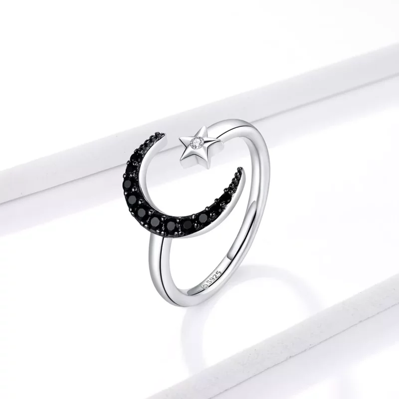 (afbeelding voor) Pandora Style Mysterieuze maan en ster Open Ring - BSR137 - Bekijken 2