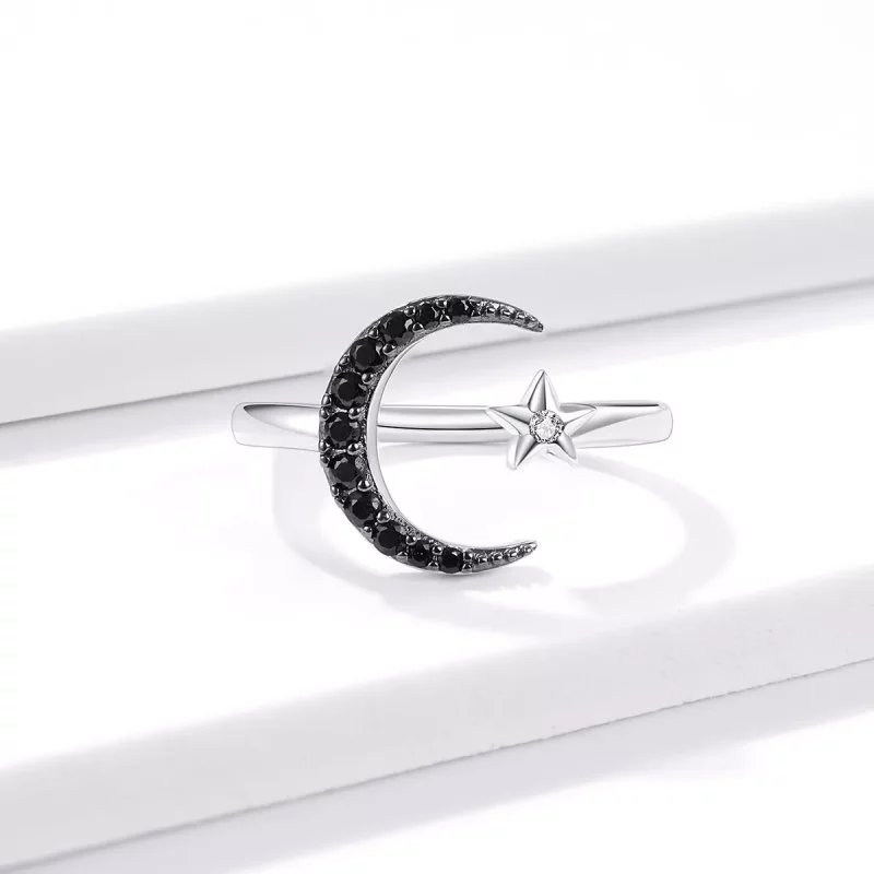 (afbeelding voor) Pandora Style Mysterieuze maan en ster Open Ring - BSR137 - Bekijken 3