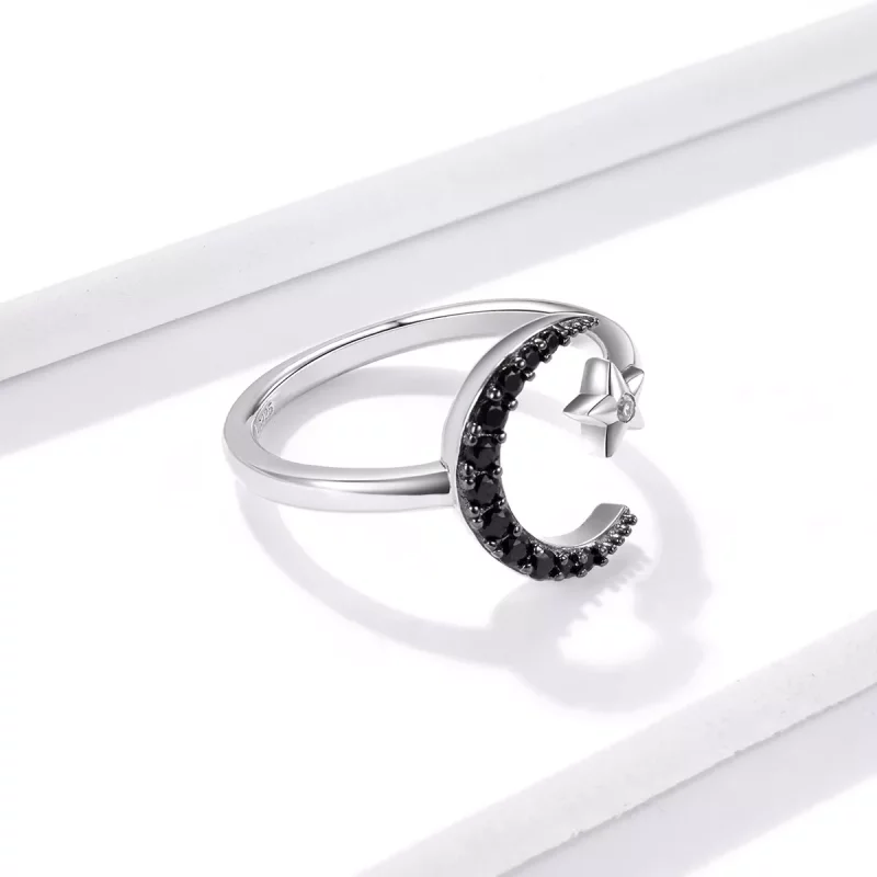 (afbeelding voor) Pandora Style Mysterieuze maan en ster Open Ring - BSR137 - Bekijken 4