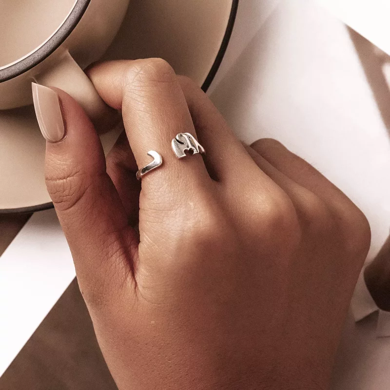 (afbeelding voor) Pandora Style Olifant Open Ring - BSR227 - Bekijken 7