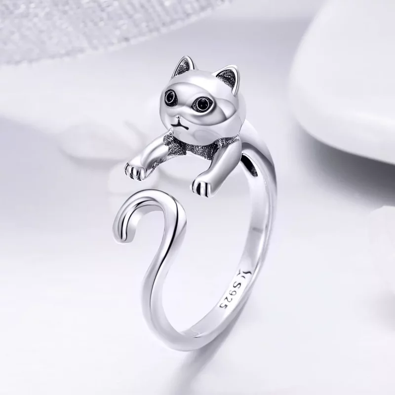 (afbeelding voor) Pandora Style Ondeugende kat Open Ring - SCR409 - Bekijken 2
