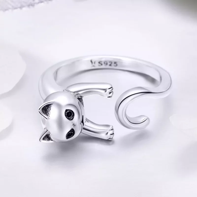(afbeelding voor) Pandora Style Ondeugende kat Open Ring - SCR409 - Bekijken 3