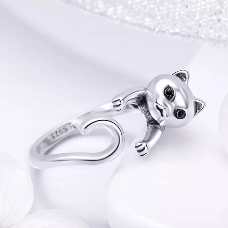 (afbeelding voor) Pandora Style Ondeugende kat Open Ring - SCR409 - Bekijken 4