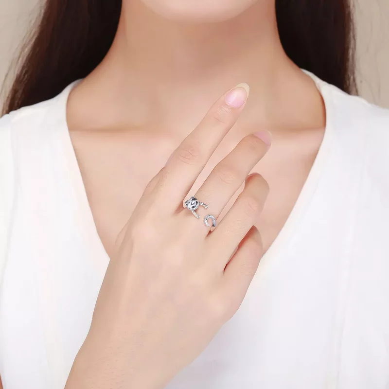 (afbeelding voor) Pandora Style Ondeugende kat Open Ring - SCR409 - Bekijken 5