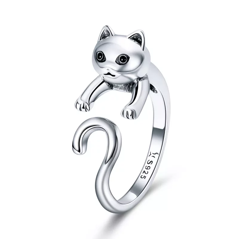 (afbeelding voor) Pandora Style Ondeugende kat Open Ring - SCR409