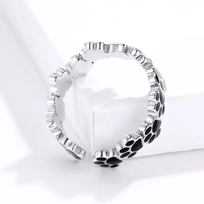 (afbeelding voor) Pandora Style Ontluikende pootafdruk Open Ring - SCR603 - Bekijken 3