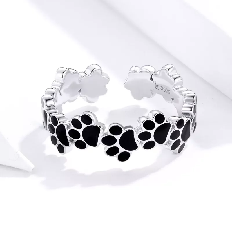 (afbeelding voor) Pandora Style Ontluikende pootafdruk Open Ring - SCR603 - Bekijken 4