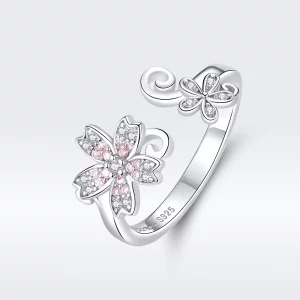 Pandora Style Oogverblindende Daisy Open Ring - BSR086 (afbeelding voor) Pandora Style Oogverblindende Daisy Open Ring - BSR086