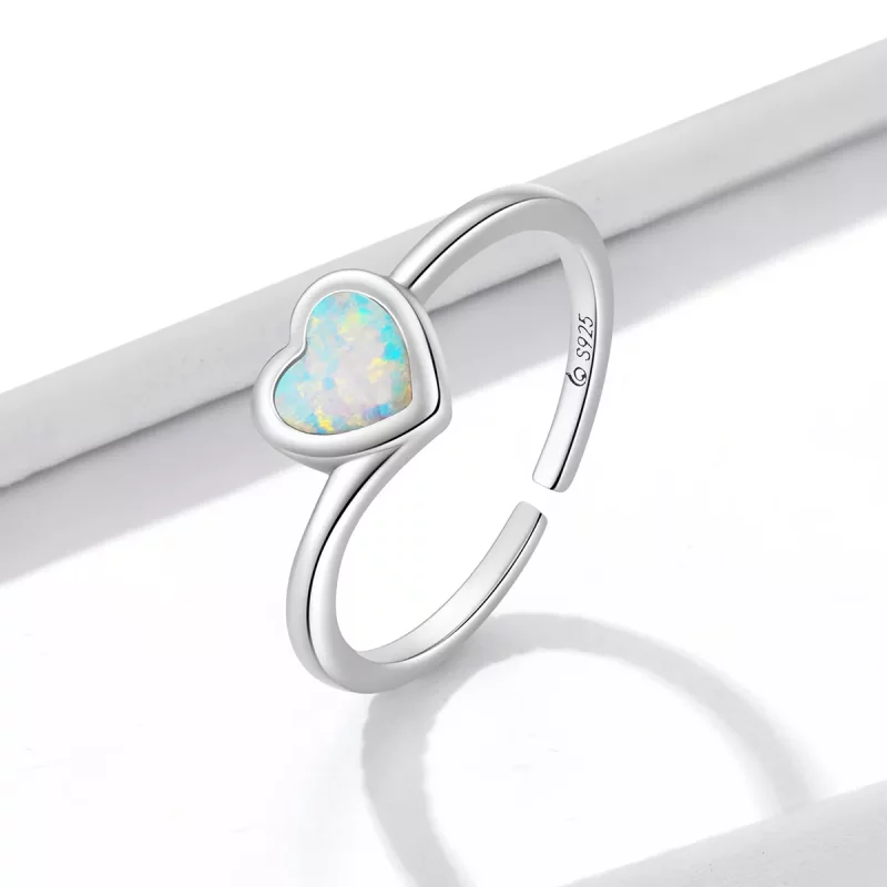 (afbeelding voor) Pandora Style Opaal Liefde Open Ring - BSR234 - Bekijken 2