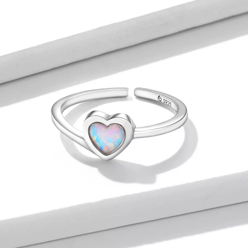 (afbeelding voor) Pandora Style Opaal Liefde Open Ring - BSR234 - Bekijken 4